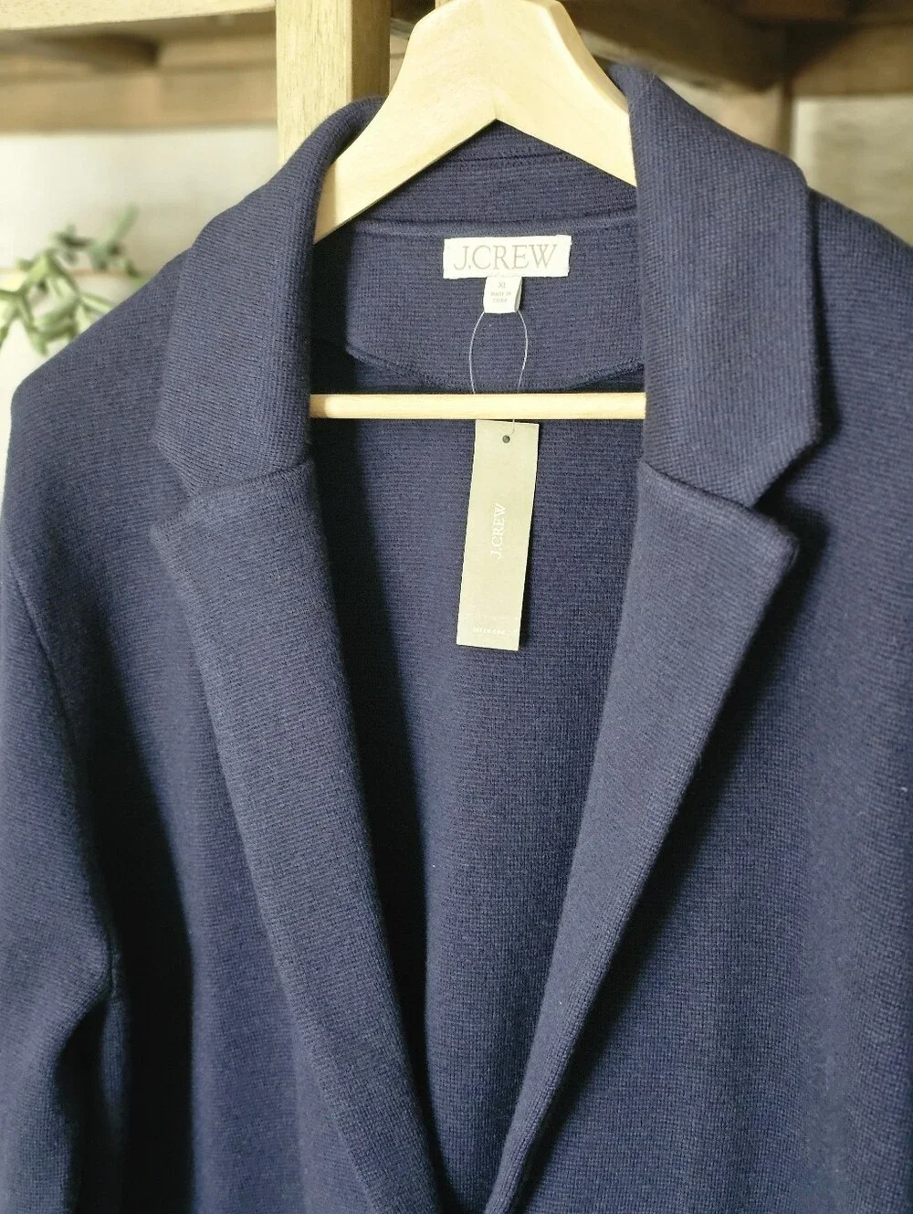 J.CREW Sweater-blazer Navy Sz XL NWT